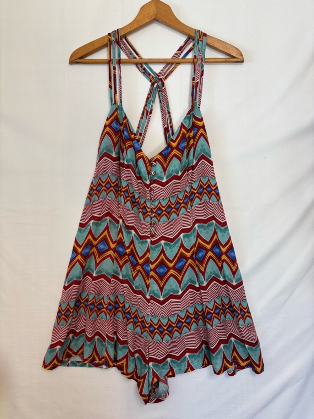 AMERICAN RAG Strappy Geometric Print Romper Size 11 Jr’s